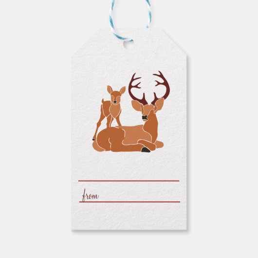 PEACE Snow Wereldbol w/Deer Kinder & Street Lamp Cadeaulabel (Achterkant)