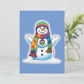 Peace Snowman Feestdagenkaart (Staand voorkant)