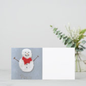 Peace Snowman-fotokaart Feestdagenkaart (Staand voorkant)