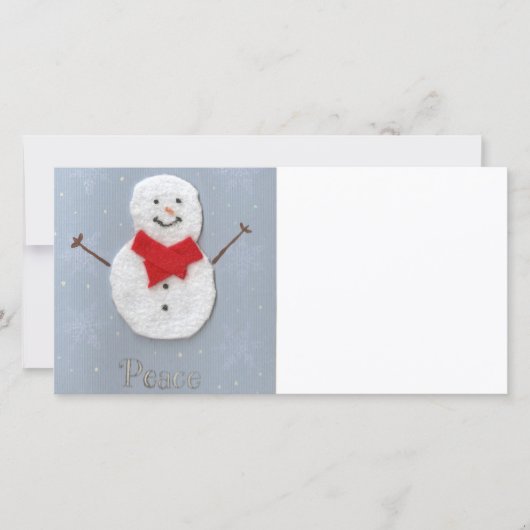 Peace Snowman-fotokaart Feestdagenkaart (Voorkant)