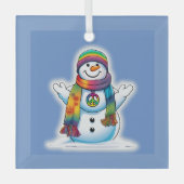 Peace Snowman Glas Ornament (Voorkant)
