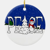 Peace Snowman Ornament (Achterkant)