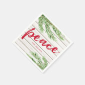 Peace, Snowy Evergreen - Aangepaste feestdag Servet (Hoek)