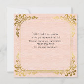 Peace Spring bloemrand met gouden lijst Notitiekaartje (Achterkant)