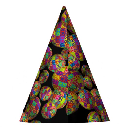 Peace Squares Balls Feesthoedjes (Achterkant)