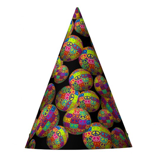 Peace Squares Balls Feesthoedjes (Voorkant)