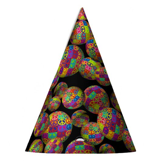 Peace Squares Balls Feesthoedjes (Links)