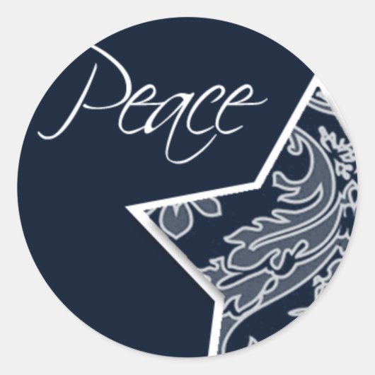 Peace Star  kerstzegels Ronde Sticker (Voorkant)