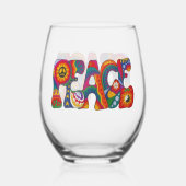 Peace Stemless Wine Glass Wijnglas Zonder Voet (Voorkant)