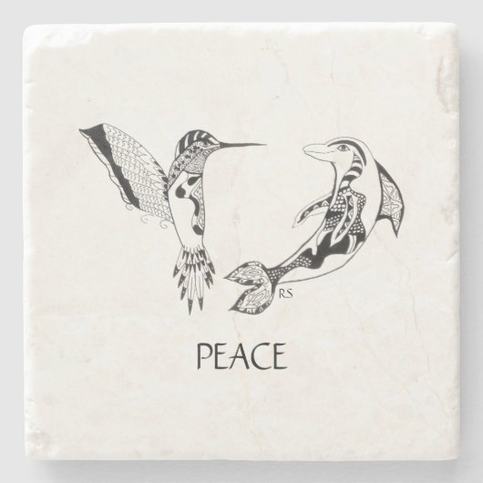 Peace Stenen Onderzetter (Voorkant)