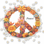 Peace Sticker getoond op laptop (Voorkant)