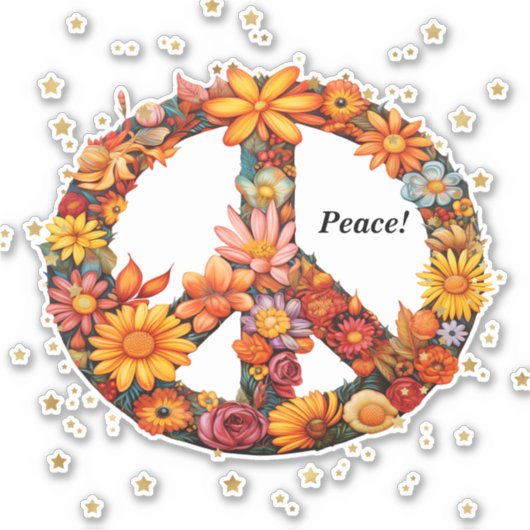 Peace Sticker getoond op laptop (Voorkant)