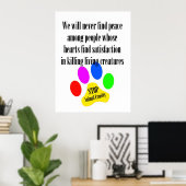 Peace STOP ANIMAAL CRUELTY Poster (Thuiskantoor)