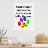Peace STOP ANIMAAL CRUELTY Poster (Keuken)