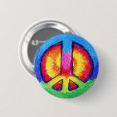 Peace-Stropdas~Dye Ronde Button 5,7 Cm (Voorkant /achterkant)