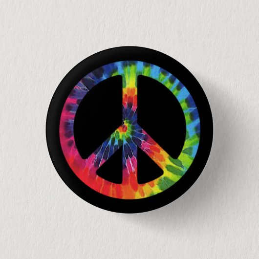Peace-Stropdas-kleurstof Ronde Button 3,2 Cm (Voorkant)