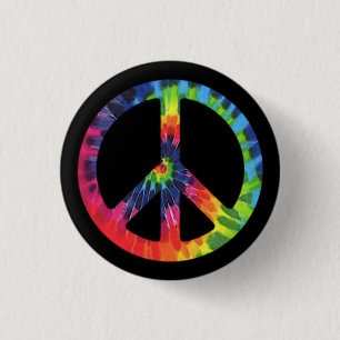 Peace-Stropdas-kleurstof Ronde Button 3,2 Cm