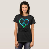 Peace Stropdas Love Heart Women Hand Peace Love T-shirt (Voorkant volledig)