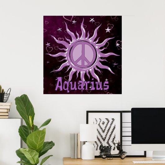 Peace Sun Aquarius Poster (Thuiskantoor)