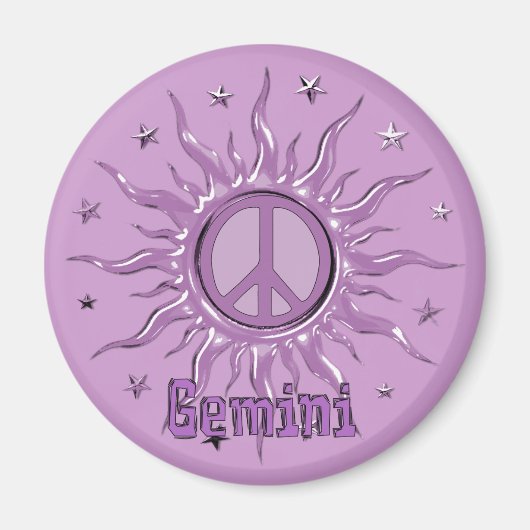 Peace Sun Gemini Magneet (Voorkant)