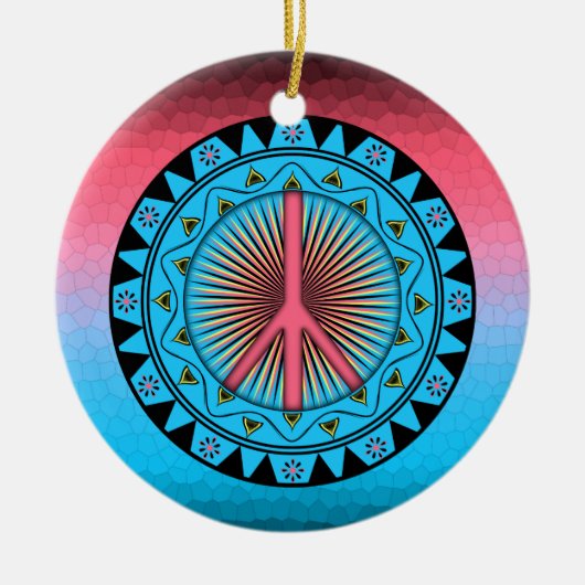 Peace ~ Sun Keramisch Ornament (Voorkant)