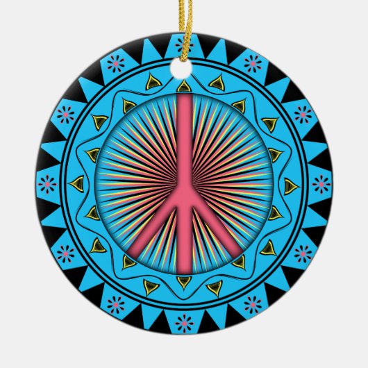 Peace ~ Sun Keramisch Ornament (Voorkant)