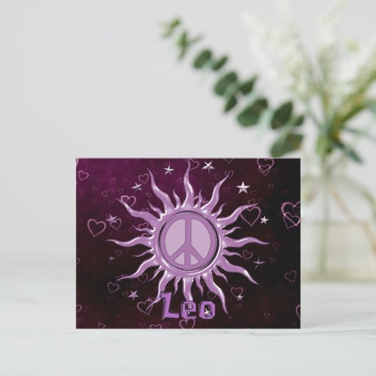 Peace Sun Leo Briefkaart (Staand voorkant)