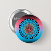 Peace ~ Sun Ronde Button 5,7 Cm (Voorkant /achterkant)