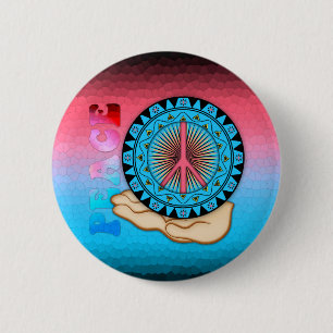 Peace ~ Sun Ronde Button 5,7 Cm