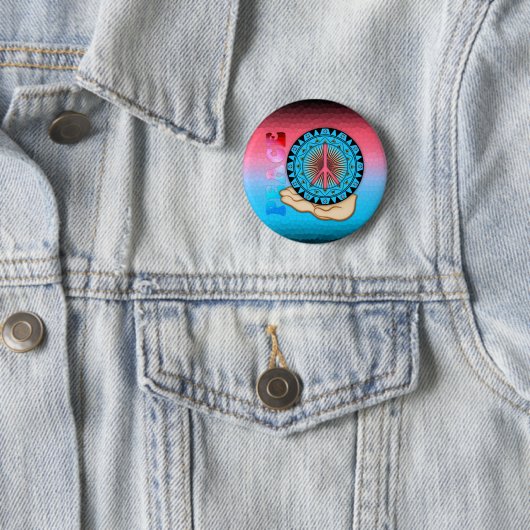 Peace ~ Sun Ronde Button 5,7 Cm (In situ)