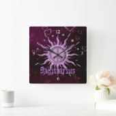 Peace Sun Sagittarius Vierkante Klok (Huis)