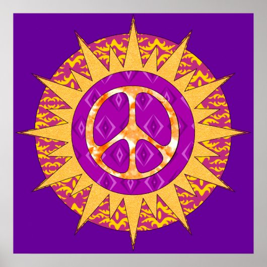 Peace Sun Spiral Poster (Voorkant)