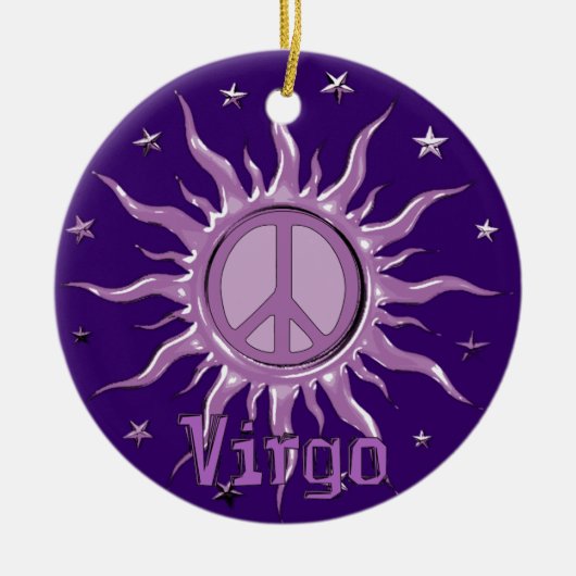 Peace Sun Virgo Keramisch Ornament (Voorkant)