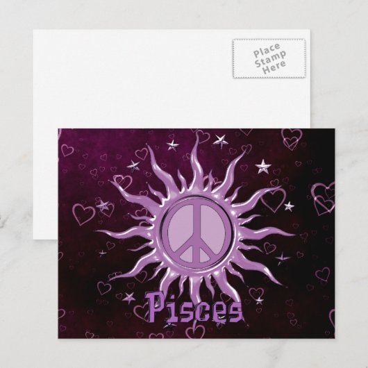 Peace Sun Vissen Briefkaart (Voorkant / Achterkant)