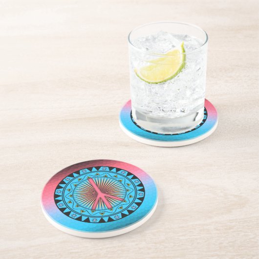 Peace ~ Sun Zandsteen Onderzetter (Zijkant)