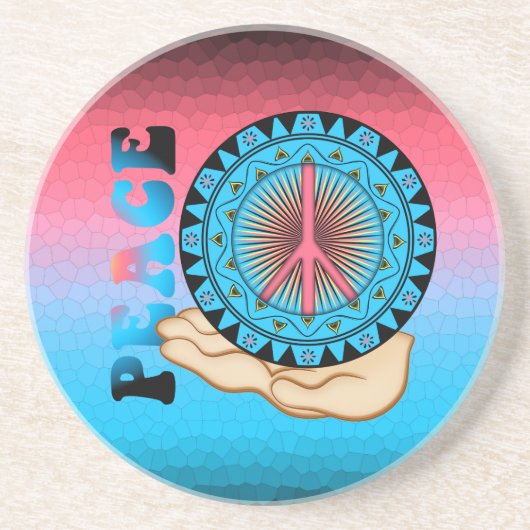 Peace ~ Sun Zandsteen Onderzetter (Voorkant)