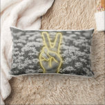 Peace & Sunflower Pillow w/ Yellow Gingham Kussen<br><div class="desc">Stylish way to bring good vibes into your space. Grey and yellow is nice pop for color in modern white spaces, the gingham back is a fun way to mix patterns and bring a youthful energy into a space. Looks great on bean bag chairs, a bed, or any space that...</div>