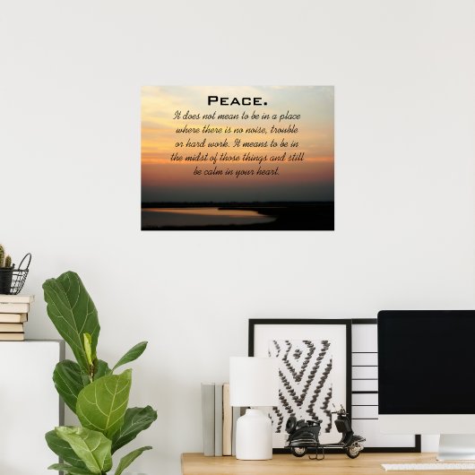 Peace Sunset Poster (Thuiskantoor)