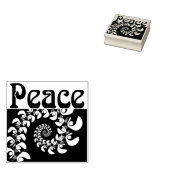 Peace swirl spiraal rubberen stempel (Gestempeld)