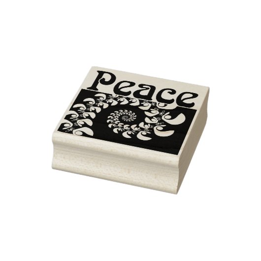 Peace swirl spiraal rubberen stempel (Stempel)