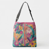Peace symbol colourful crossbody tas (Achterkant)