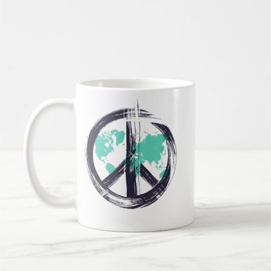 Peace Symbol Cute Koffiemok (Links)