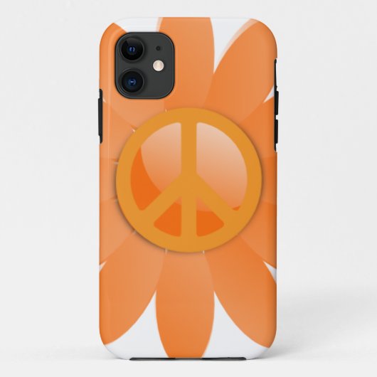 Peace Symbol Flower - Cantelope Oranje Case-Mate iPhone Case (Achterkant)