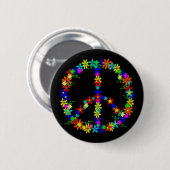 Peace Symbol Flower Power Ronde Button 5,7 Cm (Voorkant /achterkant)