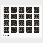 Peace Symbol Flower Power Vierkante Sticker (Vel)