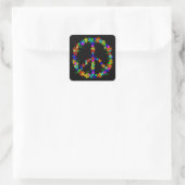Peace Symbol Flower Power Vierkante Sticker (Tas)