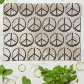 Peace Symbol Hippie Love 1960s Sign Mud Soiled Kit Theedoek (Gevouwen)
