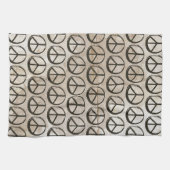 Peace Symbol Hippie Love 1960s Sign Mud Soiled Kit Theedoek (Horizontaal)