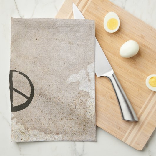 Peace Symbol Hippie Love 1960s Sign Mud Soiled Kit Theedoek (Quarter Fold)