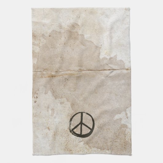 Peace Symbol Hippie Love 1960s Sign Mud Soiled Kit Theedoek (Verticaal)